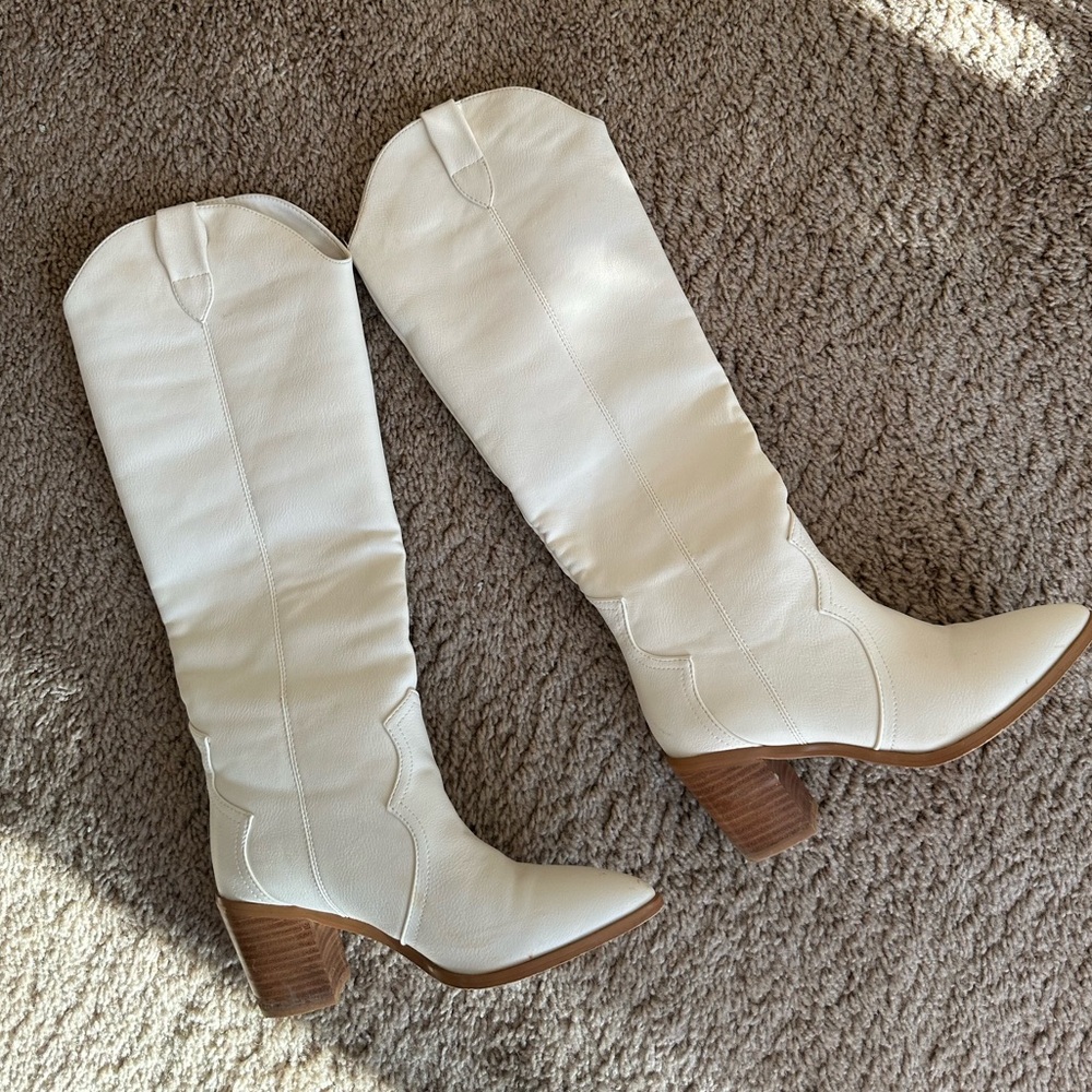 Billini white tall cowgirl boot